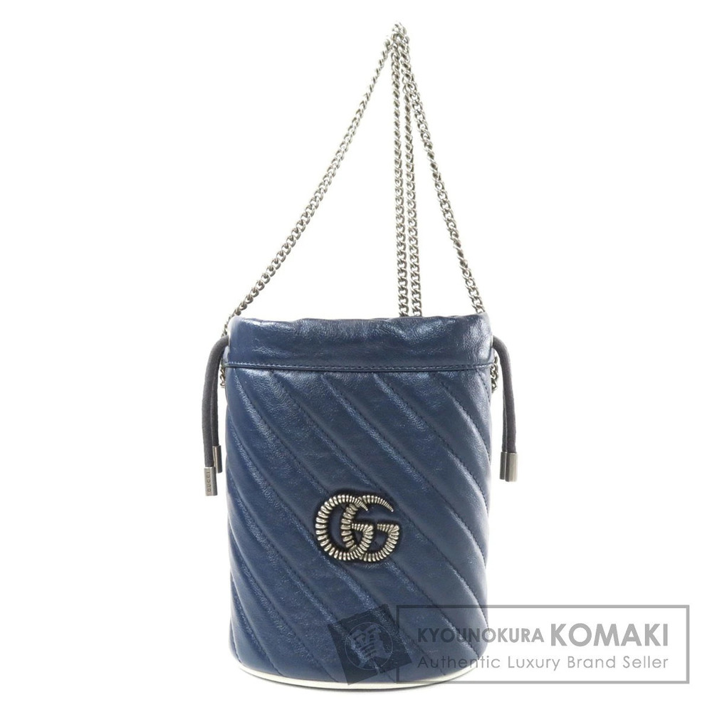 Gucci Shoulder GG Bag Calfskin Marmont Bucket - Picture 2 of 11